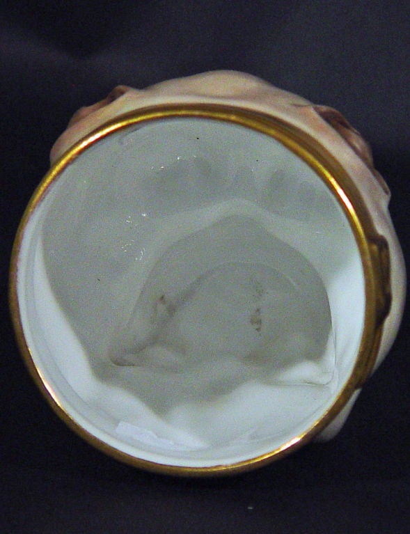 An Unusual Stirrup Cup in the form of a Pug In Good Condition In Downingtown, PA