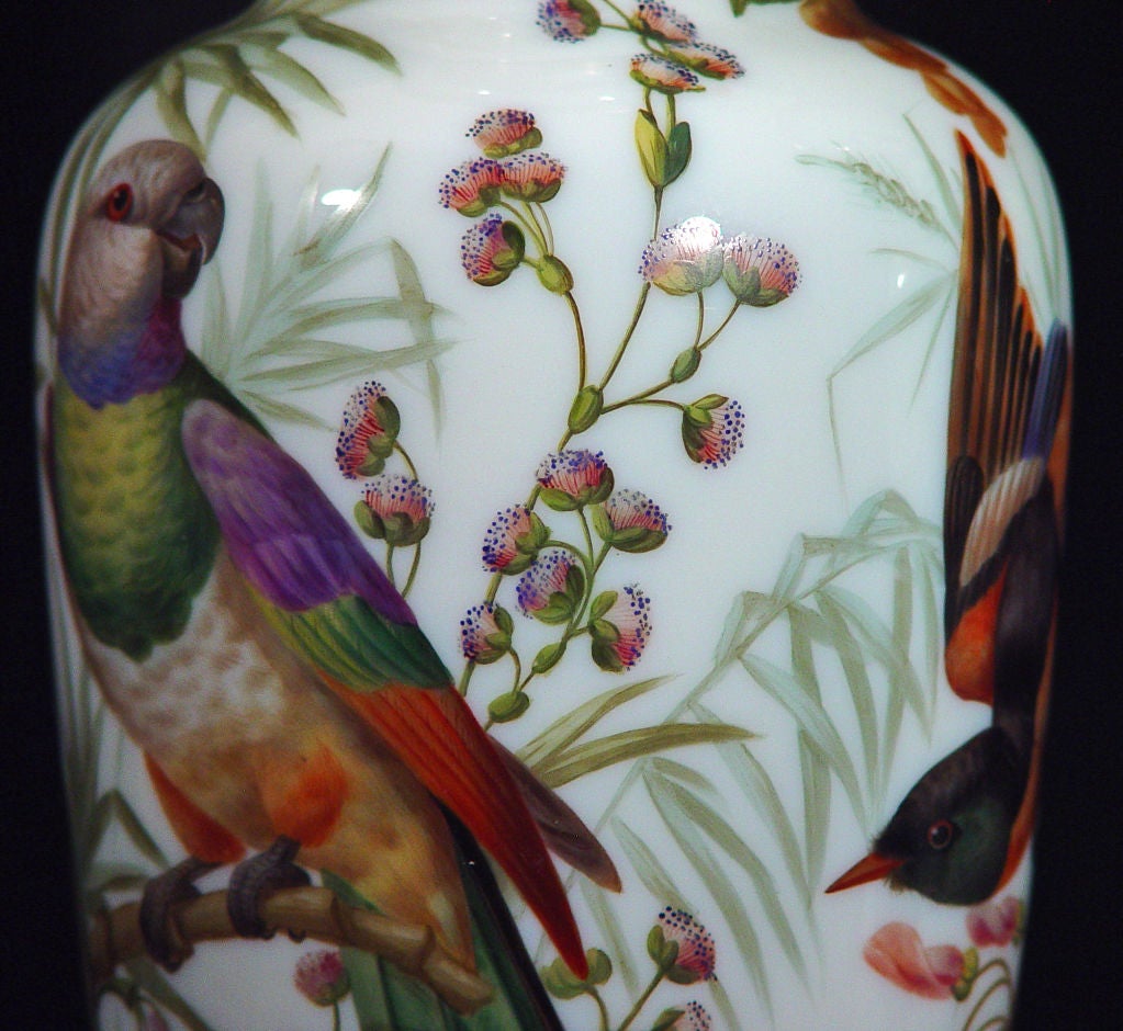 A Superb Pair of French Opaline Vases 7