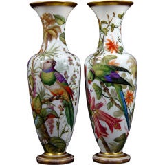 Antique A Superb Pair of French Opaline Vases