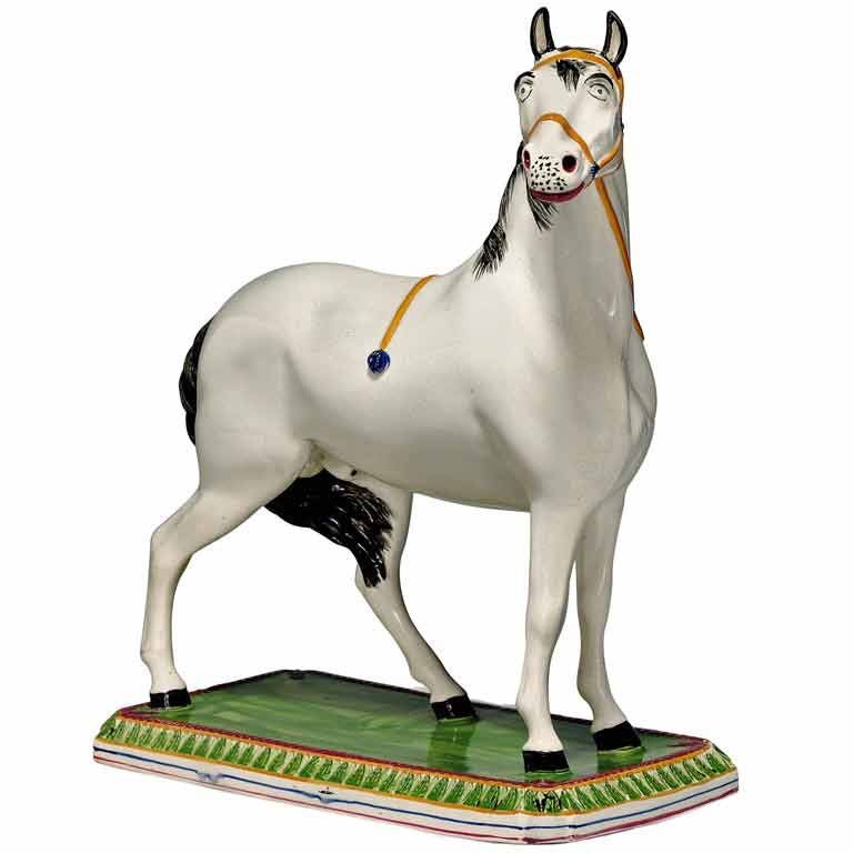 An Important Leeds Pearlware Model Of A Stallion
