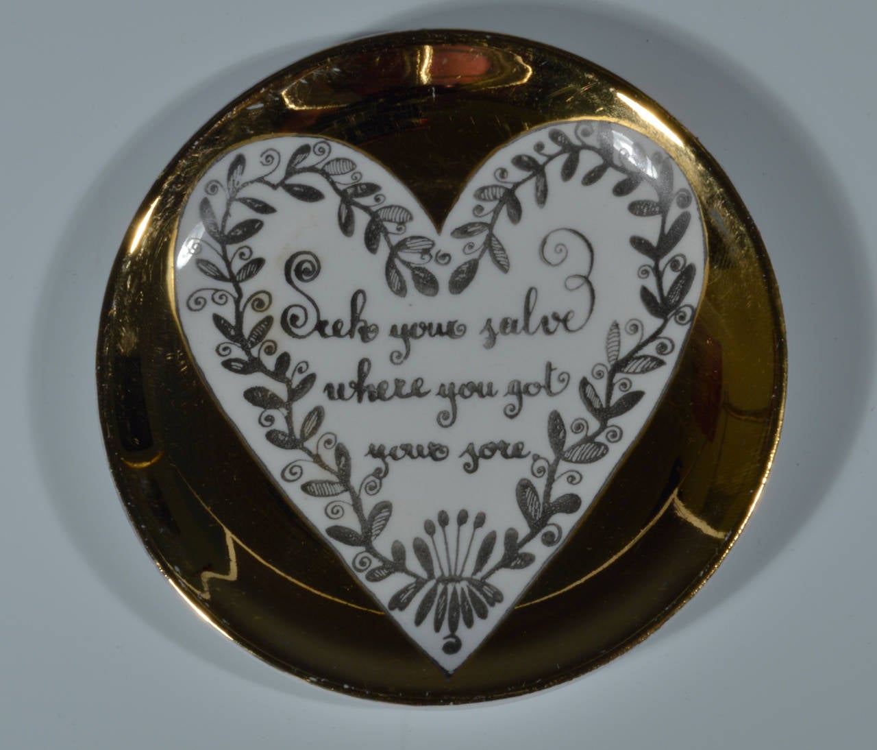 Piero Fornasetti Porcelain Boxed Coaster Set with Love, Hearts and Sayings 1