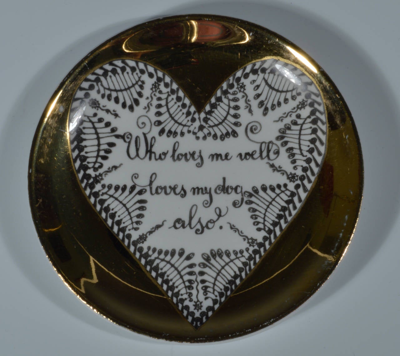 Piero Fornasetti Porcelain Boxed Coaster Set with Love, Hearts and Sayings 2