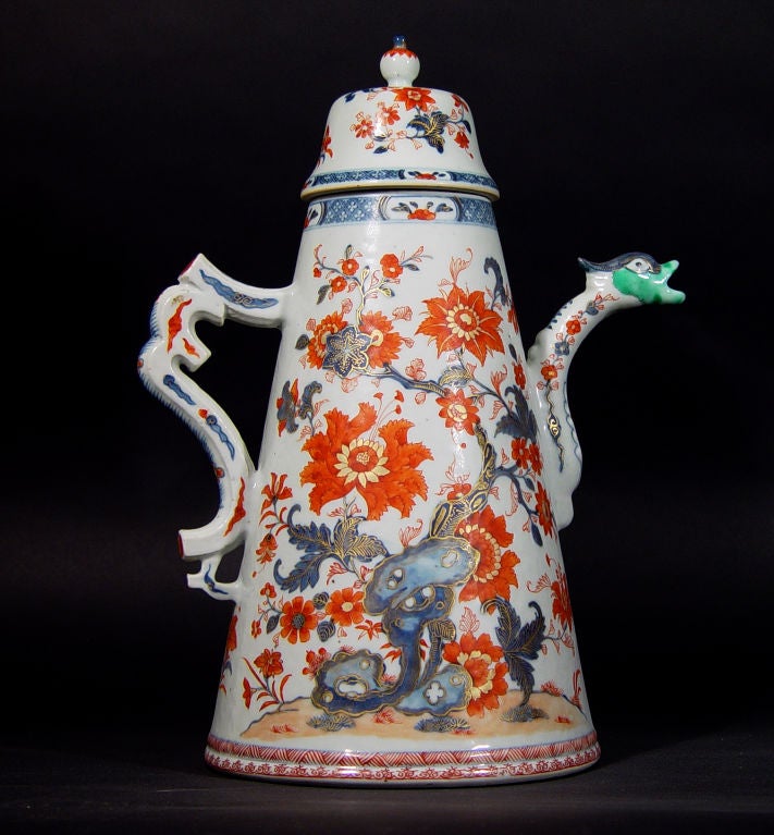 A Massive Pair of Chinese Lighthouse Imari Coffee Pots 1