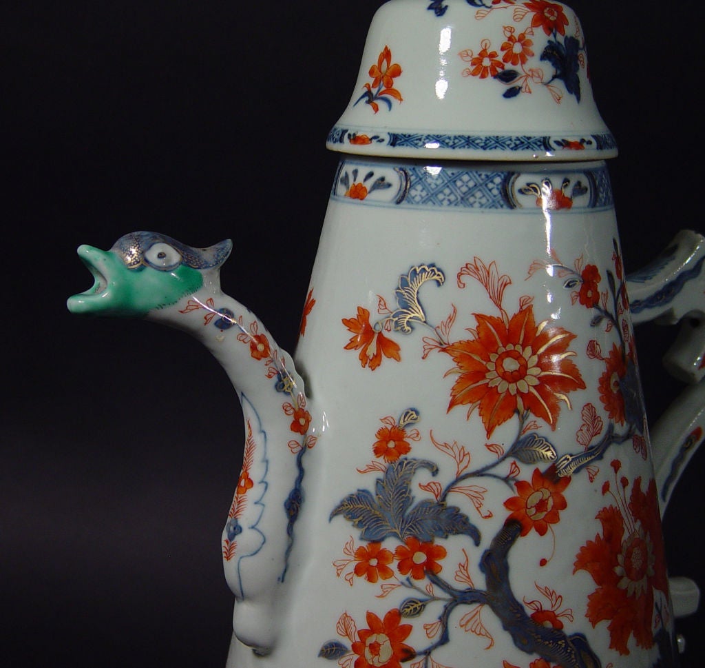 A Massive Pair of Chinese Lighthouse Imari Coffee Pots 2