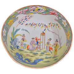 A Large Mason's Ironstone Chinoiserie Punch Bowl