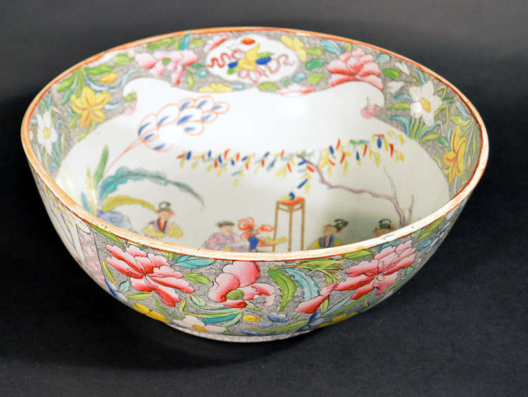 British A Large Mason's Ironstone Chinoiserie Punch Bowl