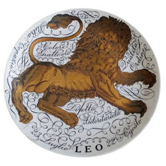 Piero Fornasetti Porcelain Zodiac Plate of Leo