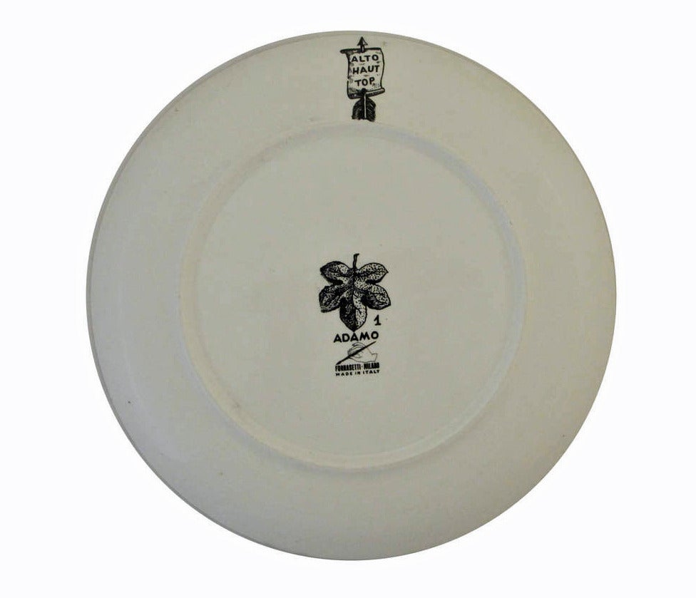 Rare Set of 12 Piero Fornasetti Porcelain Adam Plates