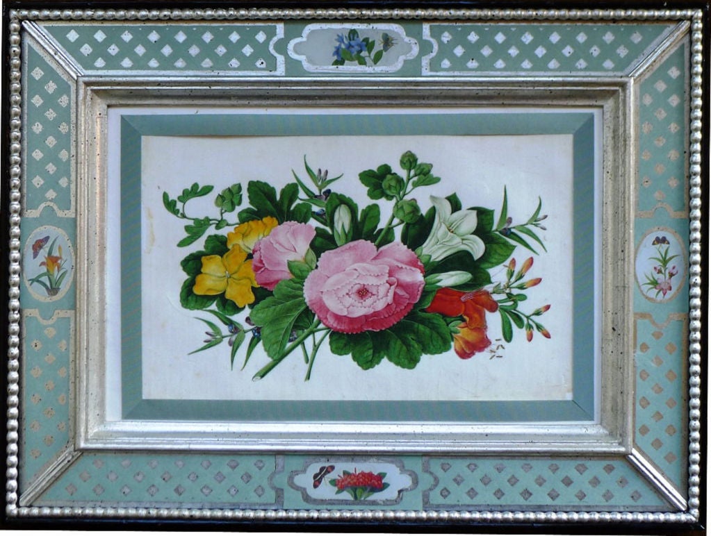 A Set of Nine Chinese Export Botanical Watercolours of Flowers 1