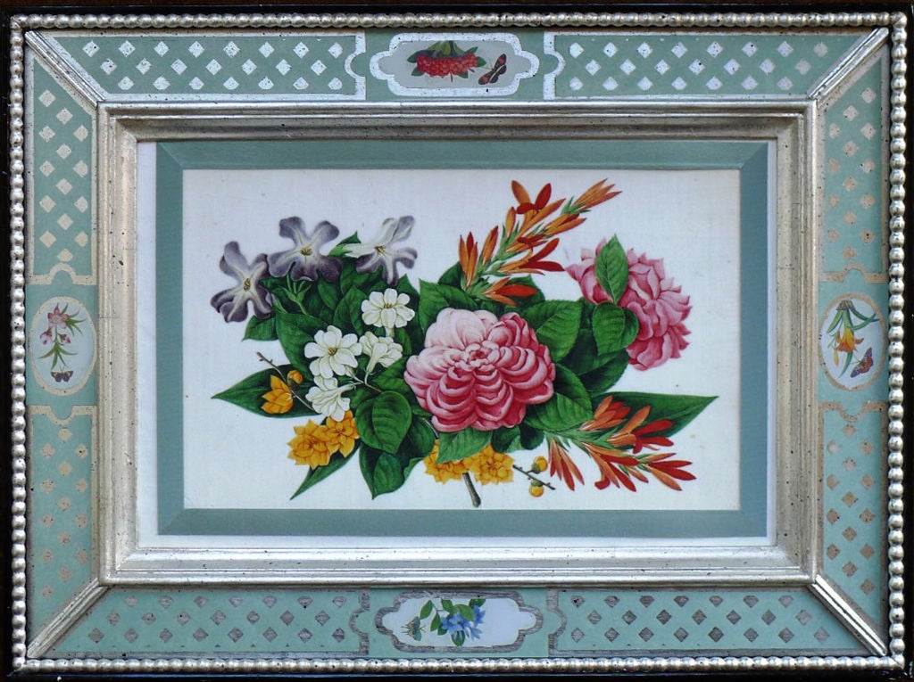 A Set of Nine Chinese Export Botanical Watercolours of Flowers 2