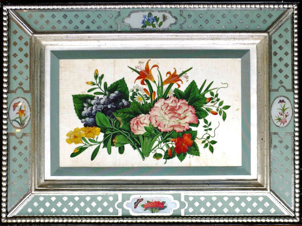 A Set of Nine Chinese Export Botanical Watercolours of Flowers 4