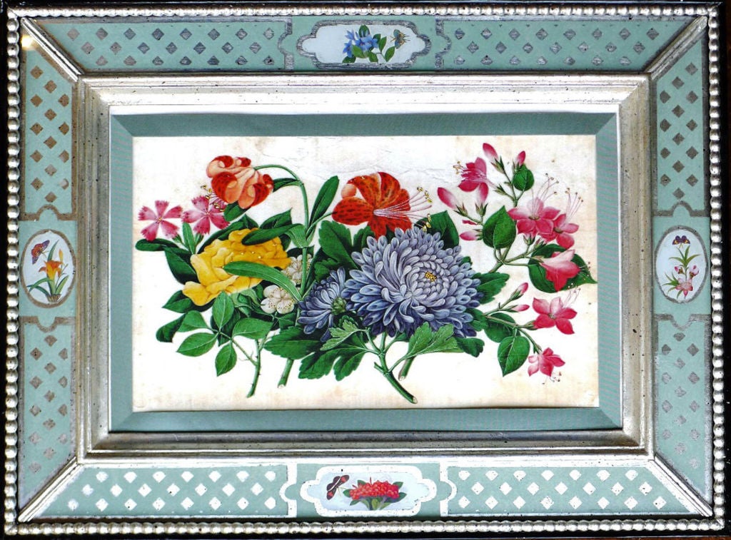 A Set of Nine Chinese Export Botanical Watercolours of Flowers 6