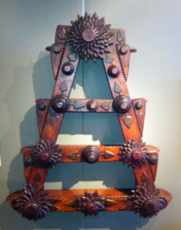 A Fine & Unusual American Folk Tramp Art Set of Shelves