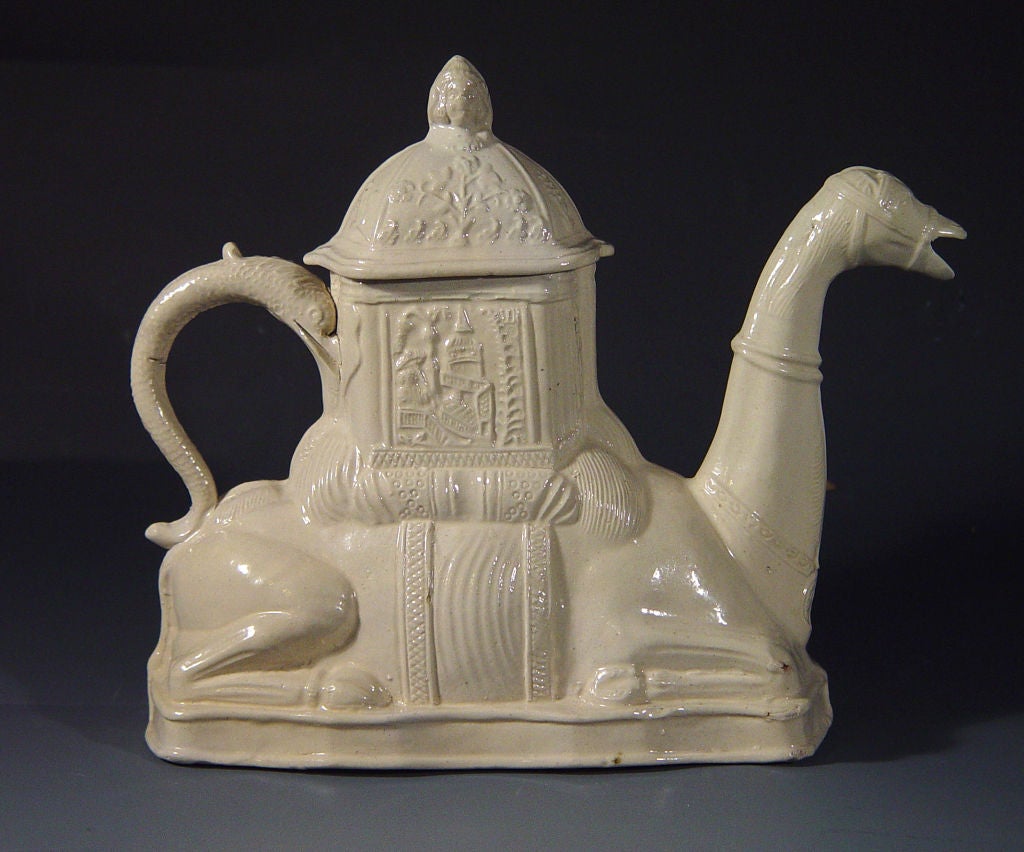 An Important Large Salt-glaze Stoneware Camel Teapot & Cover.