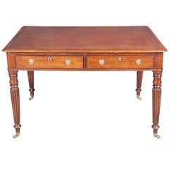 Antique William IV Mahogany Double-Sided Partner's Library Writing Table or Desk