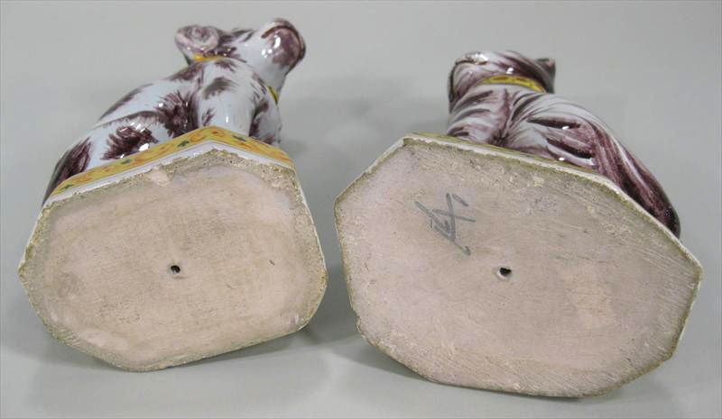 A Pair of Dutch Tin-glazed Earthenware Models of a Dog & Cat 2