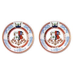 A Pair of Chinese Armorial Plates with the Arms of Heathcote