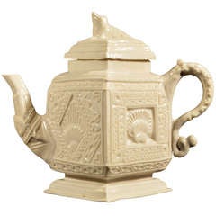 An English Salt-glazed Stoneware Teapot & Cover