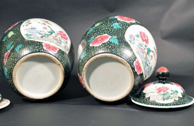 Chinese Export Famille Rose Porcelain Baluster Vases and Covers 5
