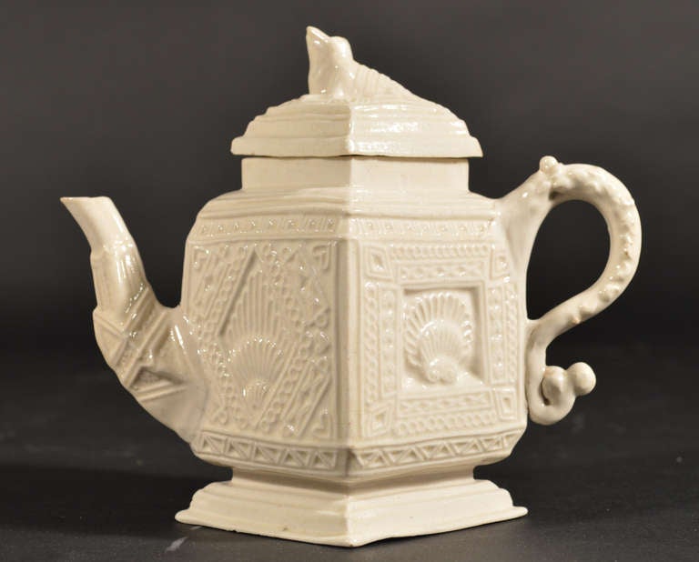 George II An English Salt-glazed Stoneware Teapot & Cover