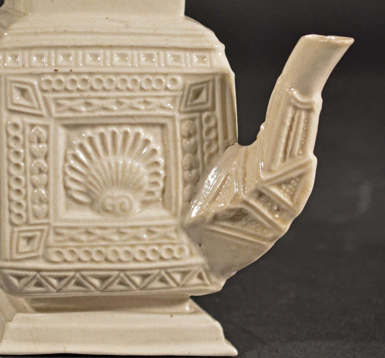 British An English Salt-glazed Stoneware Teapot & Cover
