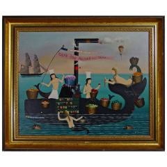 Retro A Ralph Cahoon Painting Titled Cape Cod Jellies & Jams