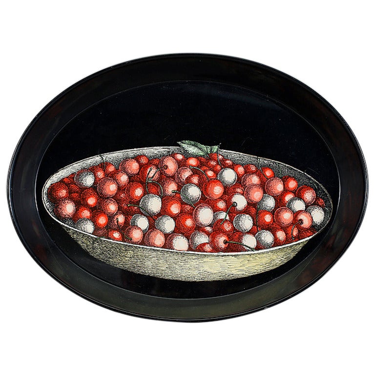 Vintage Piero Fornasetti Fruit Tray with a Bowl of Cherries