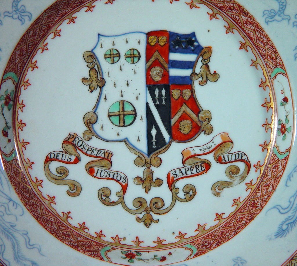 A Pair of Fine Chinese Export Armorial Plates 1