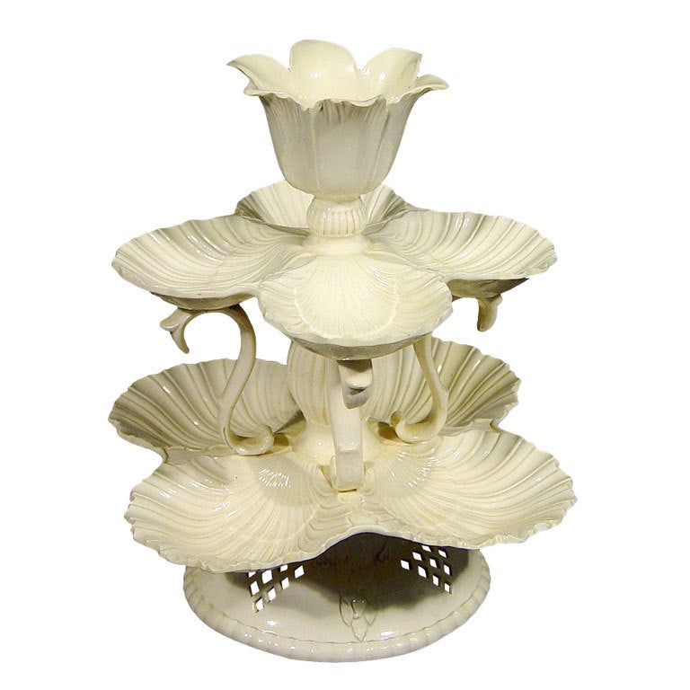 A Rare Creamware Sweetmeat Stand.