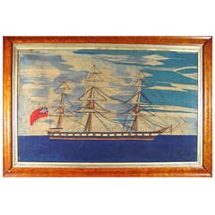 A Large British Sailor's Woolwork of a Ship