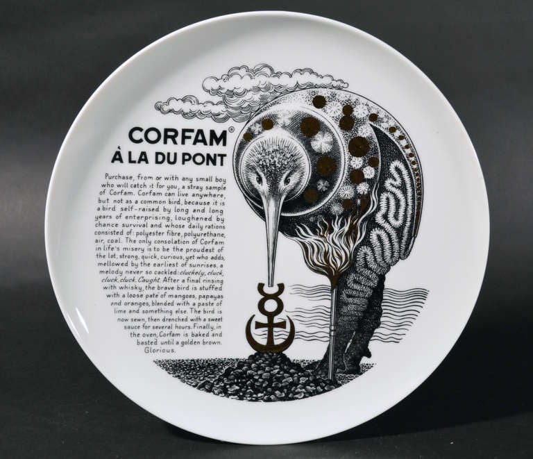 Late 20th Century A Set of Six Piero Fornasetti Whimsical Recipe Plates