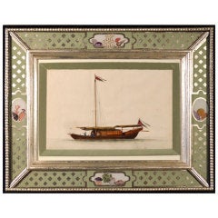 A Set of Three Chinese Watercolours of Sampans
