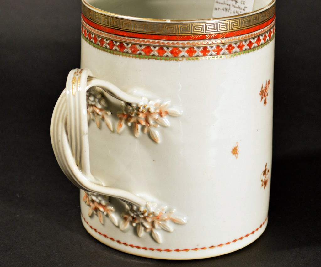 A Chinese Export Porcelain Hunting Tankard In Good Condition In Downingtown, PA