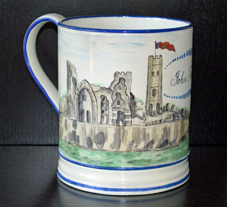 Rare Painted Creamware Mug of the Henry In Good Condition In Downingtown, PA