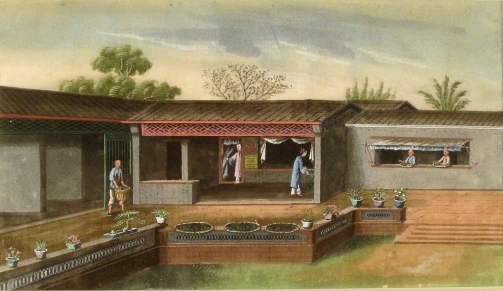 Twelve Chinese Painting of Tea Cultivation and Processing 3