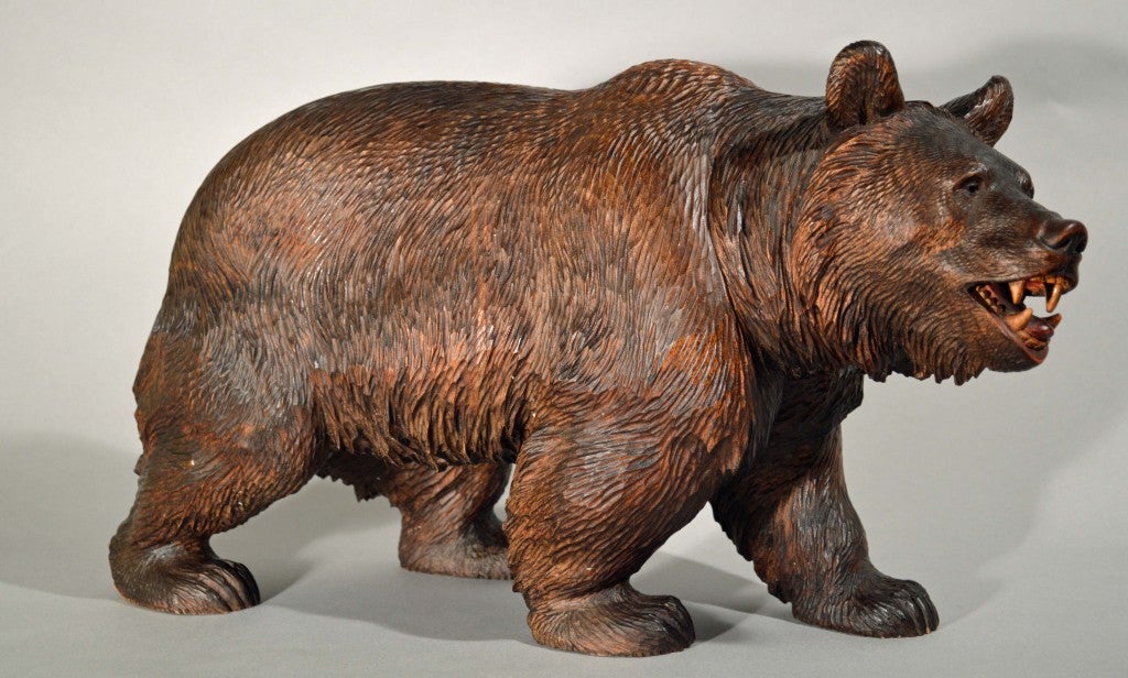 Swiss A Black Forest Carved Bear