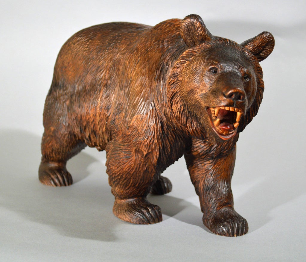 19th Century A Black Forest Carved Bear
