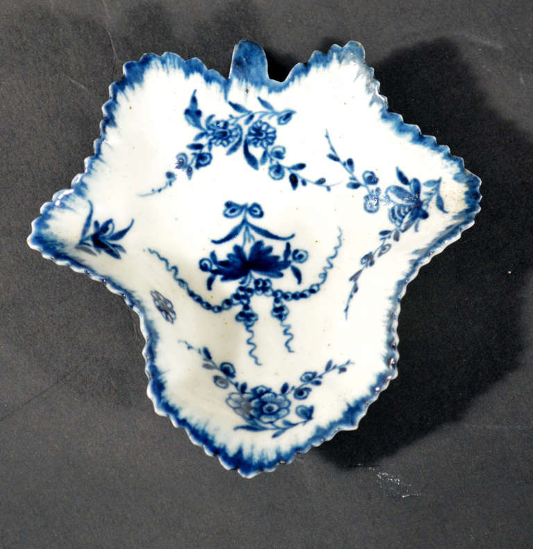 Georgian Pair of First Period Worcester Porcelain Underglaze Blue Pickle Dishes