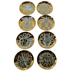 A Set of Eight Piero Fornasetti Porcelain Musicalia Coasters