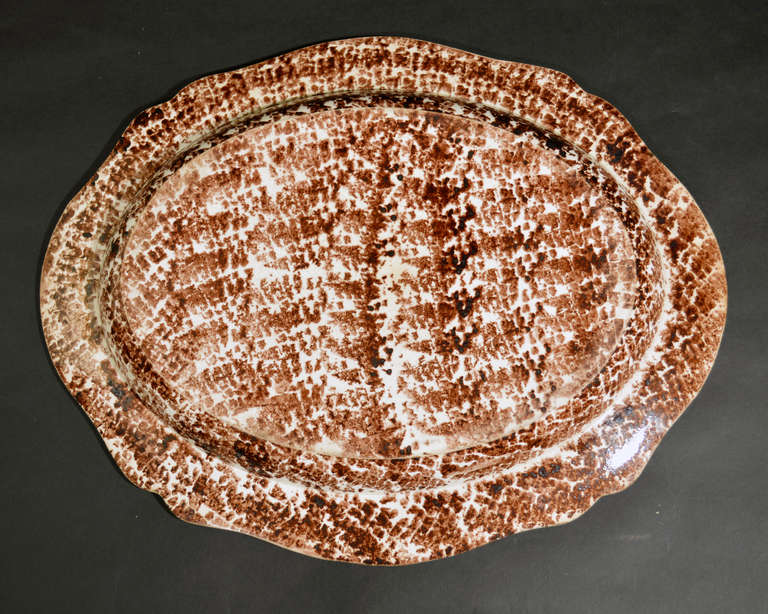 British Pair of Massive Whieldon Type, Lead-Glazed Creamware Dishes