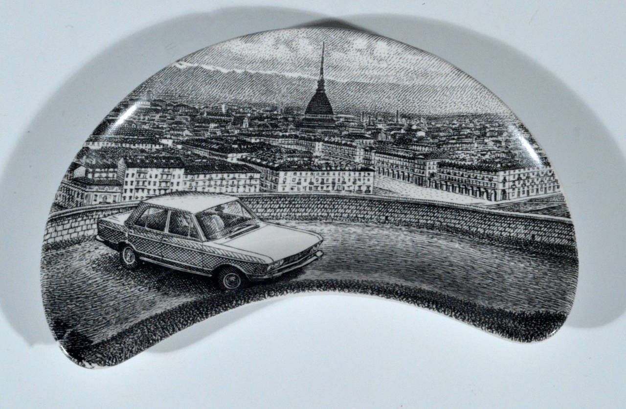 Set di piatti vintage Piero Fornasetti Demilune realizzati per Fiat 1
