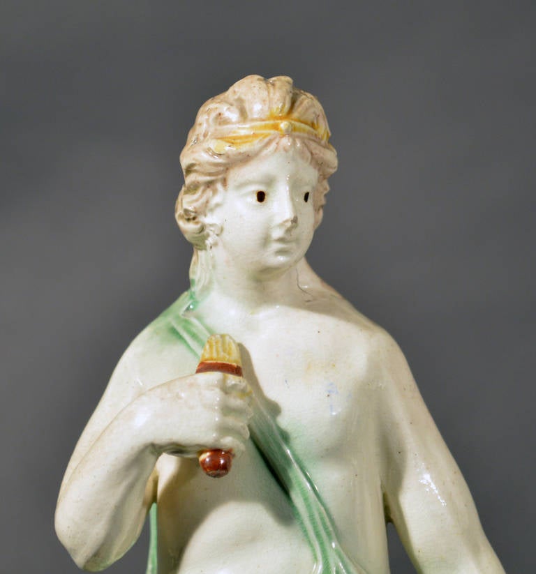 British Pair of English Pottery Figures of Venus and Neptune