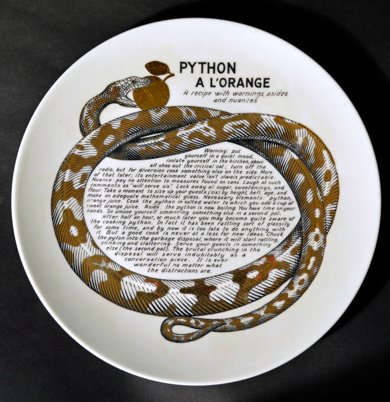Mid-Century Modern Remarkable Set of Piero Fornasetti Recipe Plates