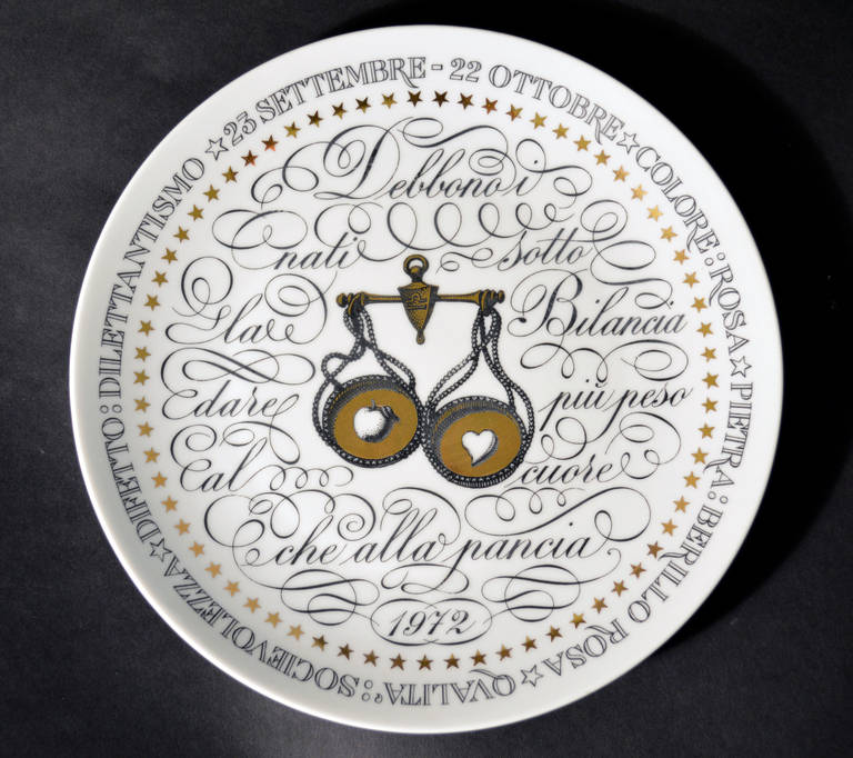 20th Century Set of Nine Piero Fornasetti Zodiac Plates