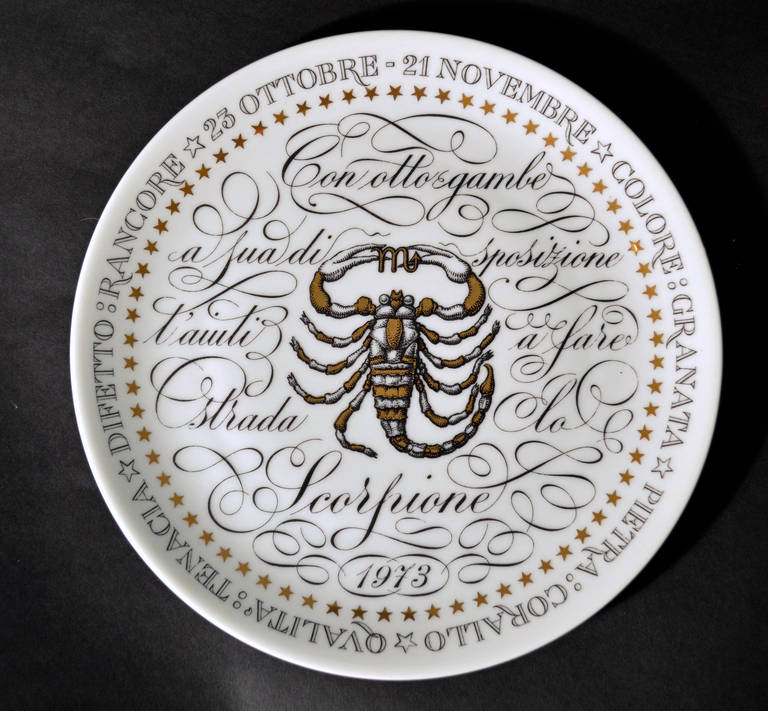 Set of Nine Piero Fornasetti Zodiac Plates 2