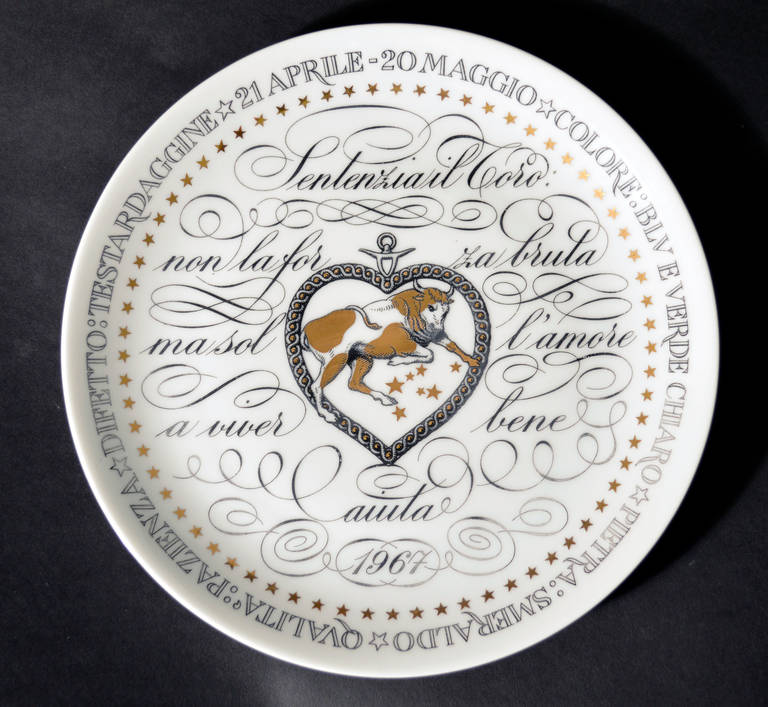 Set of Nine Piero Fornasetti Zodiac Plates 3