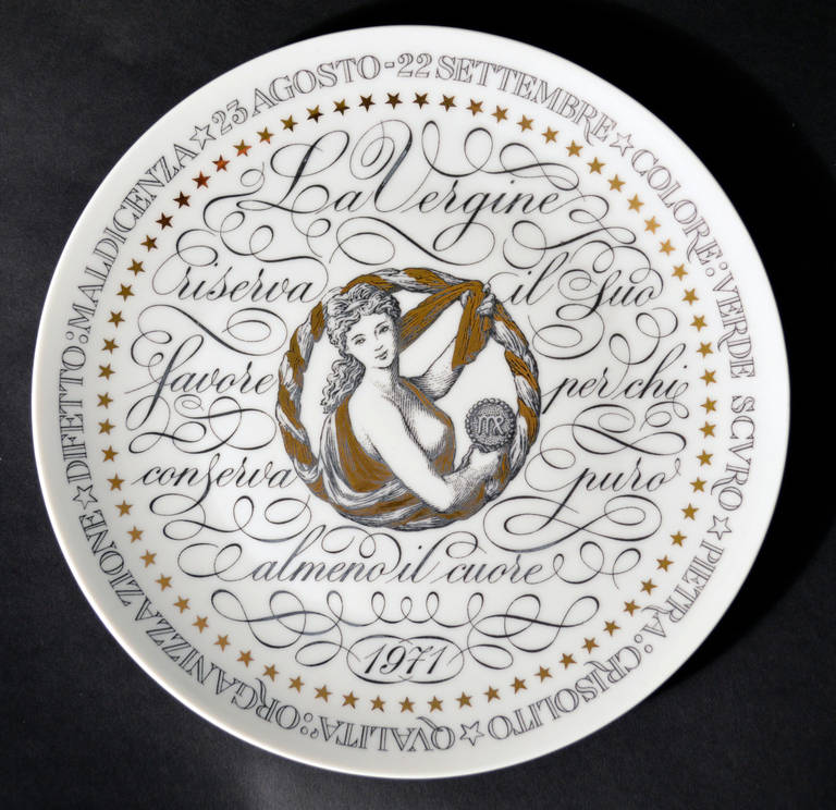 Set of Nine Piero Fornasetti Zodiac Plates 4