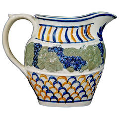 Prattware Jug with Vine and Scale Design