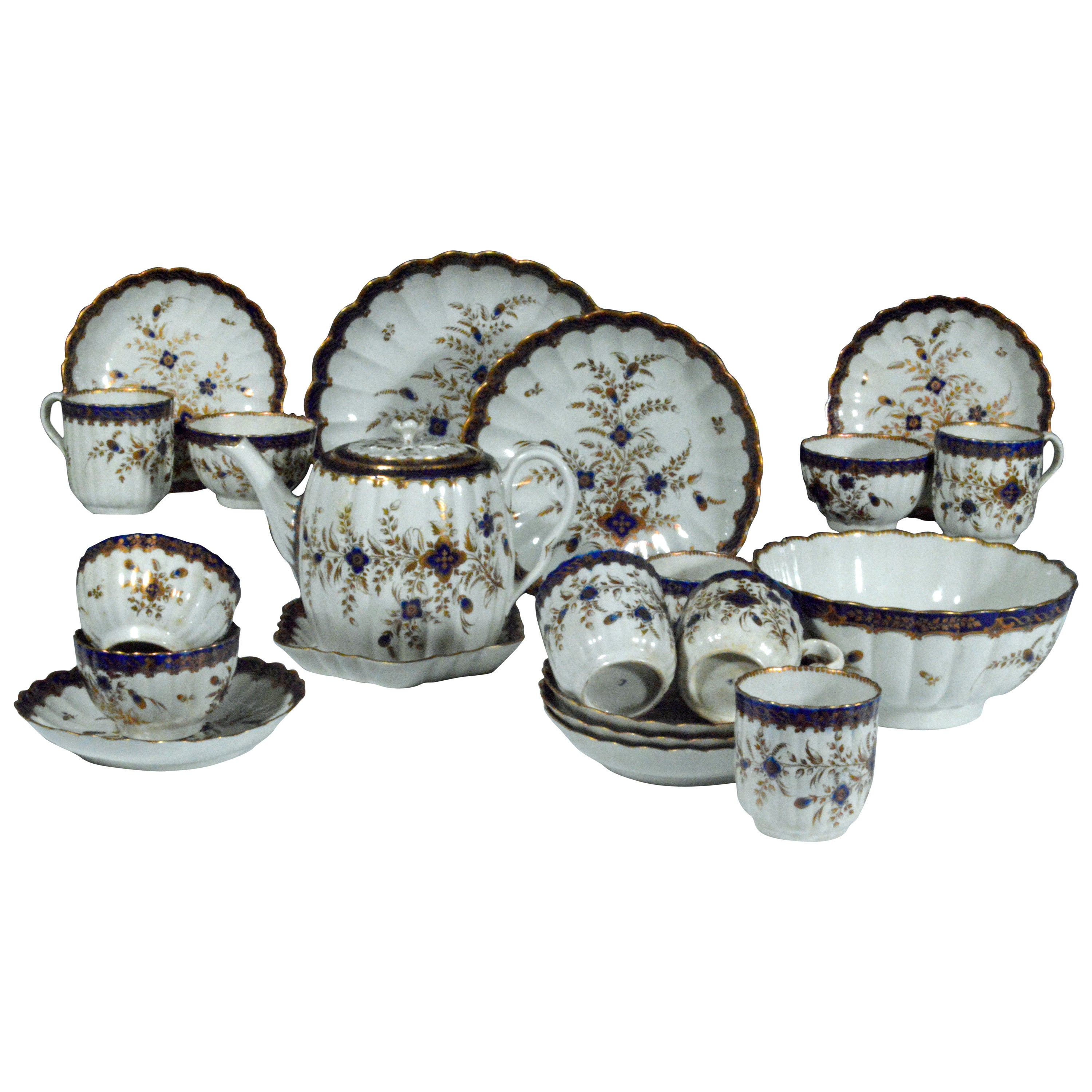First Period Worcester Porcelain Tea Service