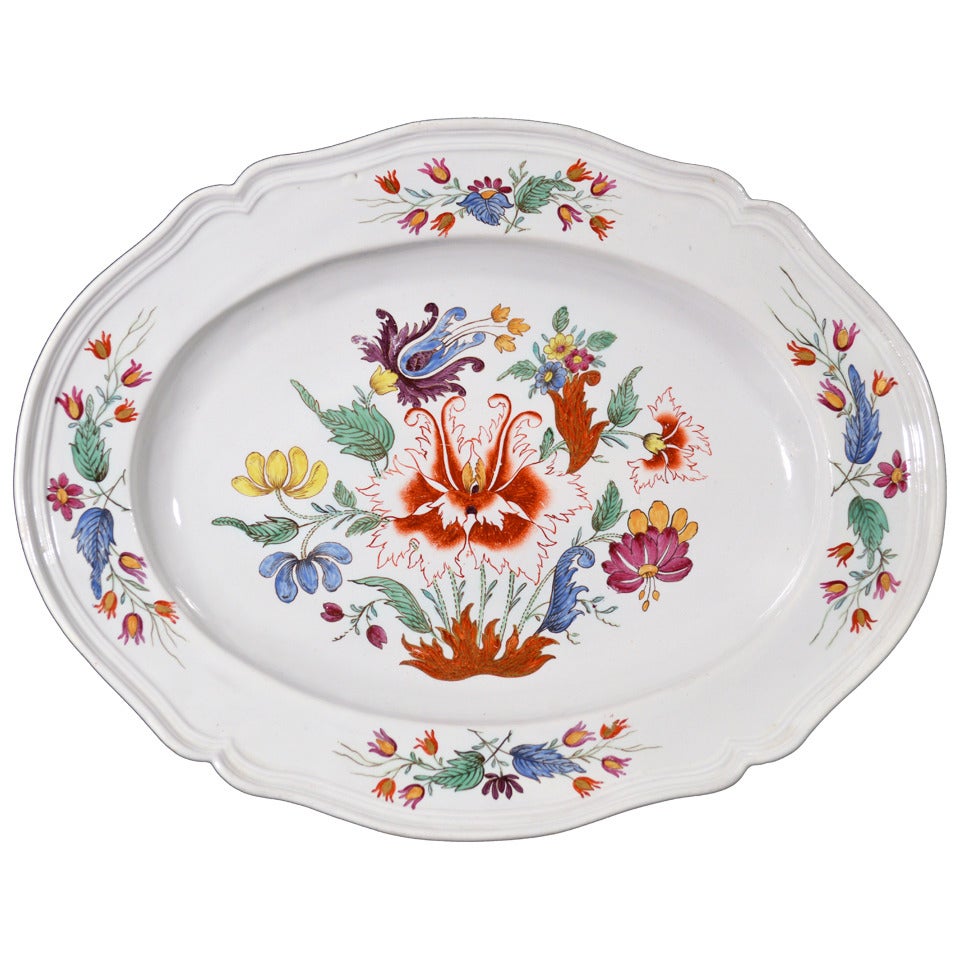 Italian Doccia Porcelain Dish decorated in the Tulipano Pattern.